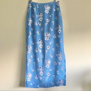 90s Blue floral skirt